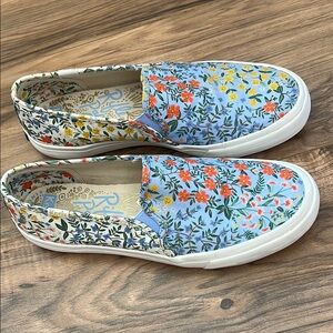 Keds Rifle Paper Co. Double Decker Wildwood Slip on Canvas Sneaker Size 8